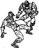 coloriage iron man bat son adversaire